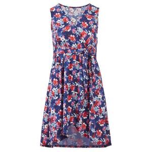 Studio B by Bobeau Wrap Dress Sleeveless Floral Red White Blue Midi Size Large